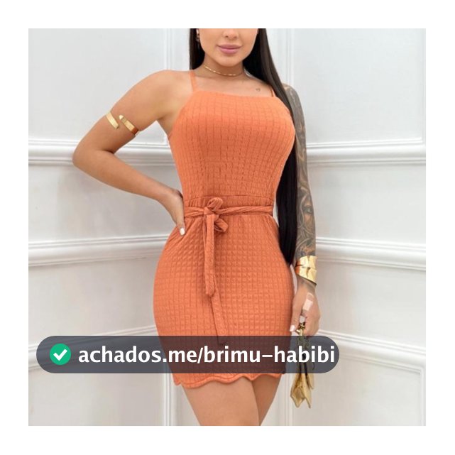 Vestido Tubinho de Alça com Amarração que Modela a Cintura - Vestido Colado Blogueira