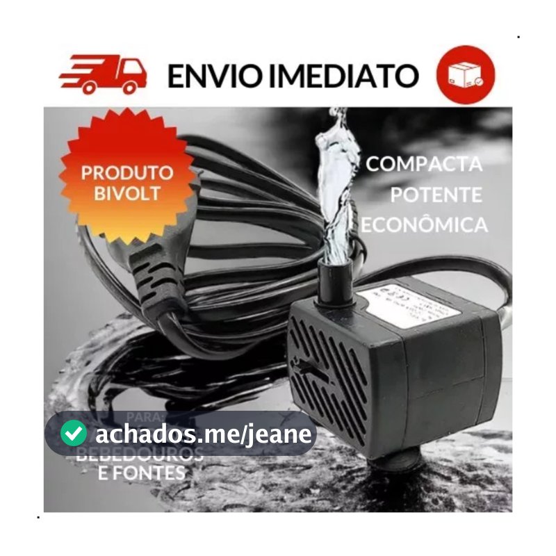 Bomba Submersa Bombinha Motor Aquário Fonte Água Bebedouro Pet + Mangueira     PROMOÇÃO