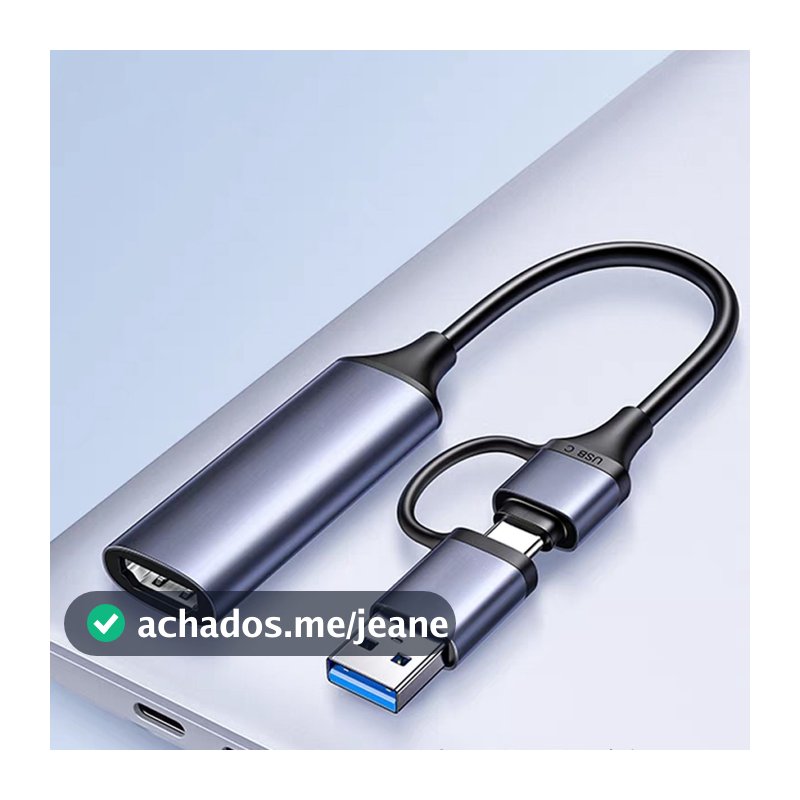 Placa de Captura de Vídeo HDMI USB e Type-C 4K Transmissão ao Vivo e Gravação