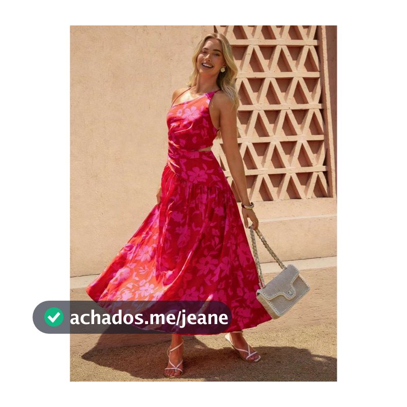 Vestido floral de um ombro só com recorte na cintura e barra com babado perfeito para férias na praia