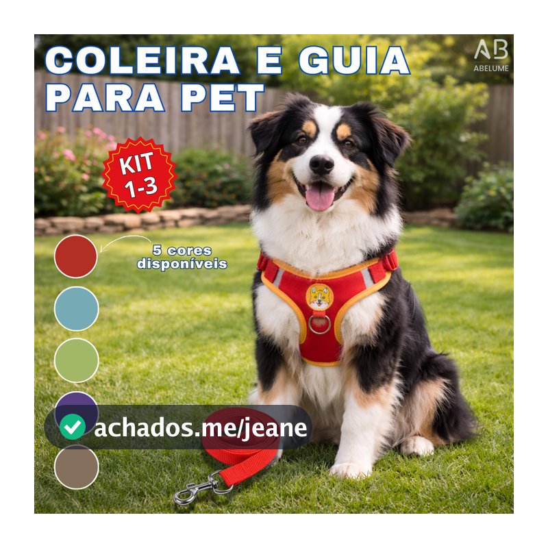 Coleira De Peitoral Cachorro Com Guia Para Caes e Gatos De Estimação Ajustável Filhotes Colete