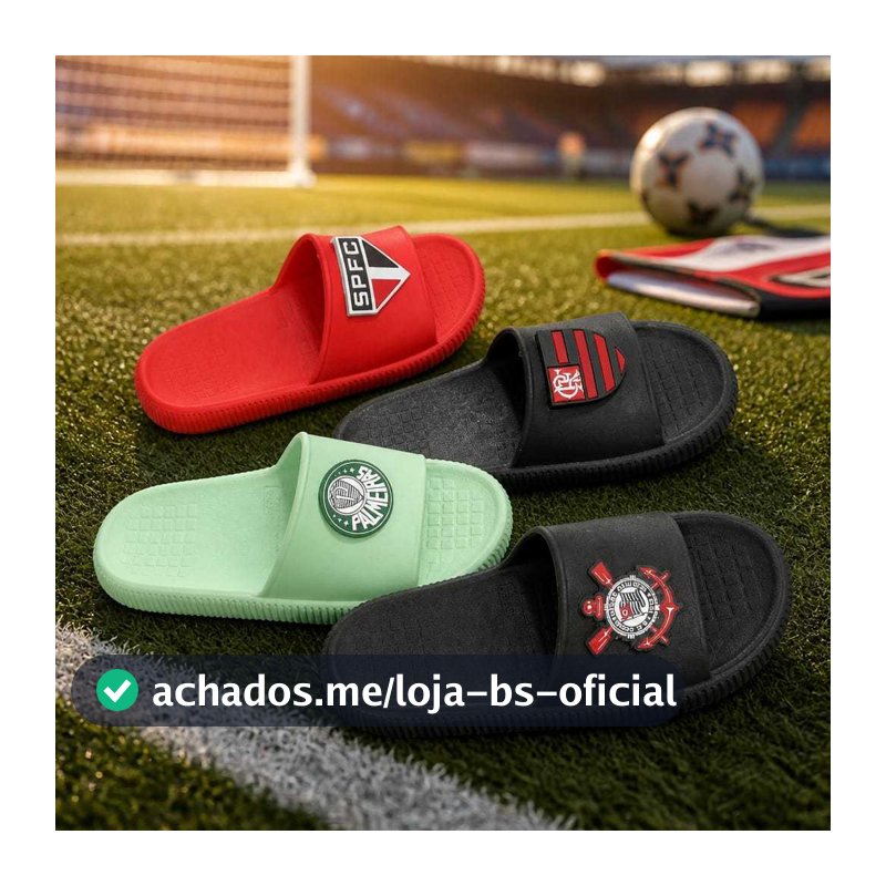 Chinelo Slide - Time de Futebol - Leve Confortável Lançamento - Adulto e Infantil