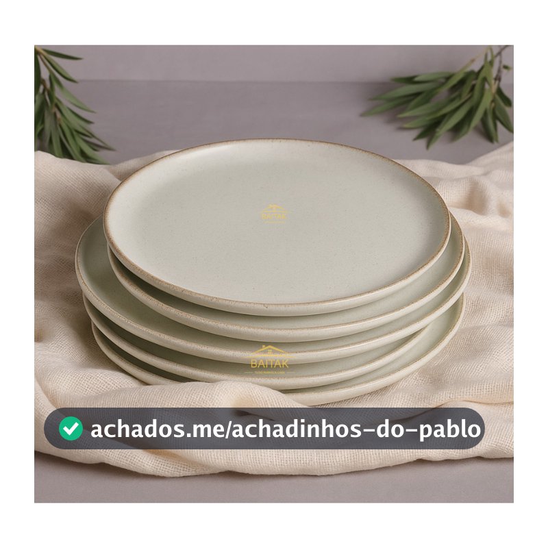 Kit 6 Pratos Raso Moderno 100% Porcelana 27 cm