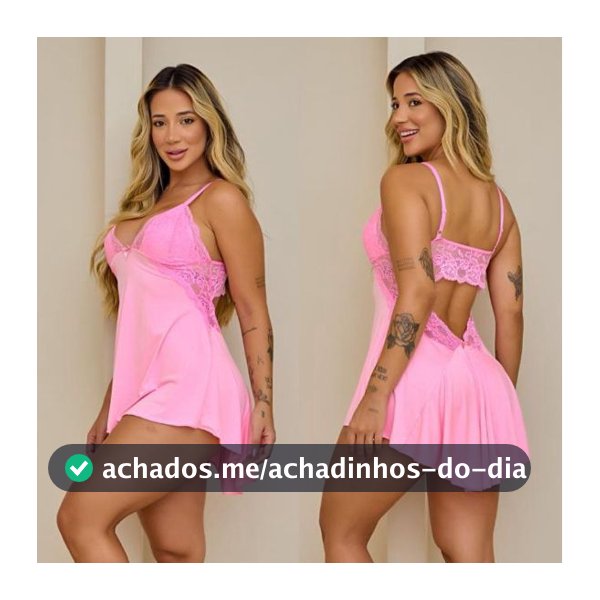 Camisola Sexy Renda | Costa Nua | Pijama Sensual | Roupa de Dormir Sexy | Sem bojo | Lingerie Sexy