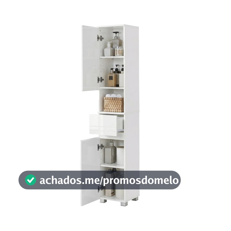 SONGMICS Armário Multiuso Gabinete com Prateleiras Ajustáveis e Gaveta, Organizador Vertical, Lavanderia/Cozinha/Quarto