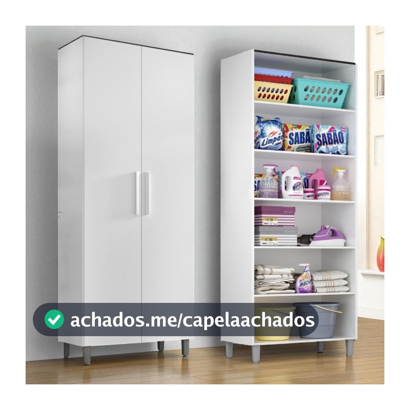 Armario de Lavanderia Melissa 2 portas e 5 prateleiras 2,24m