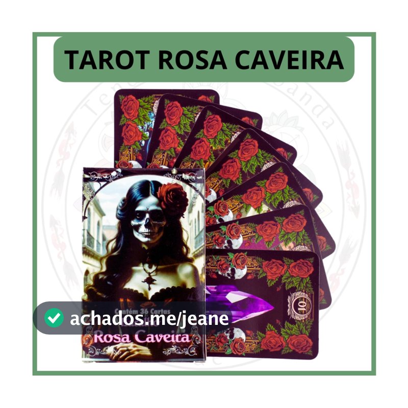 Baralho Tarot Pomba Gira Rosa Caveira com Manual 36 Cartas