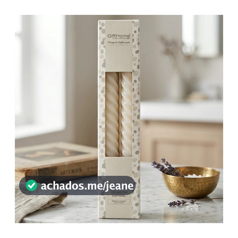 Kit 2 Velas Espiral Decorativas 25cm – Brancas l Parafina