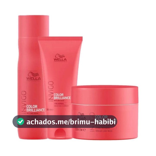 Kit Shampoo 250ml, Condicionador 200ml, Máscara 150ml Brilliance - Wella