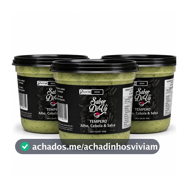 Kit 3 Tempero Alho Salsa e Cebola Sem Conservantes 400g