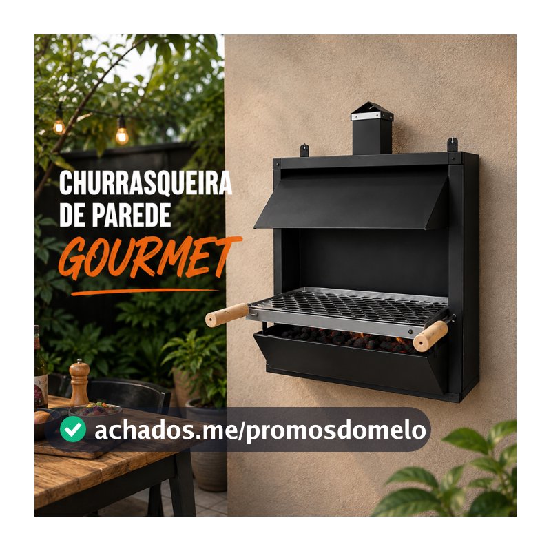 Churrasqueira Suspensa de Parede Premium – Aço Resistente com Grelha Inox -Compacta e  Resistente