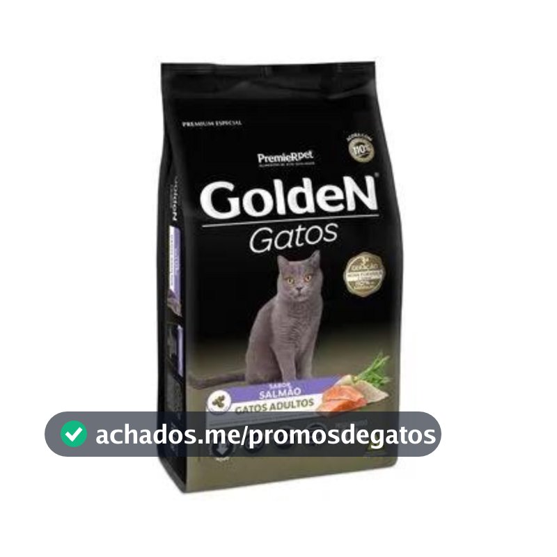 Ração Golden Gatos Adultos Sabor Salmão 10,1kg