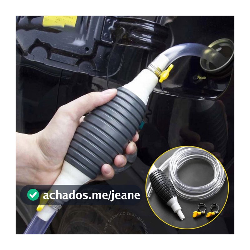 Bomba de Sucção Manual para Transferência Gasolina, Água, Óleo e Etanol - Fácil de Usar