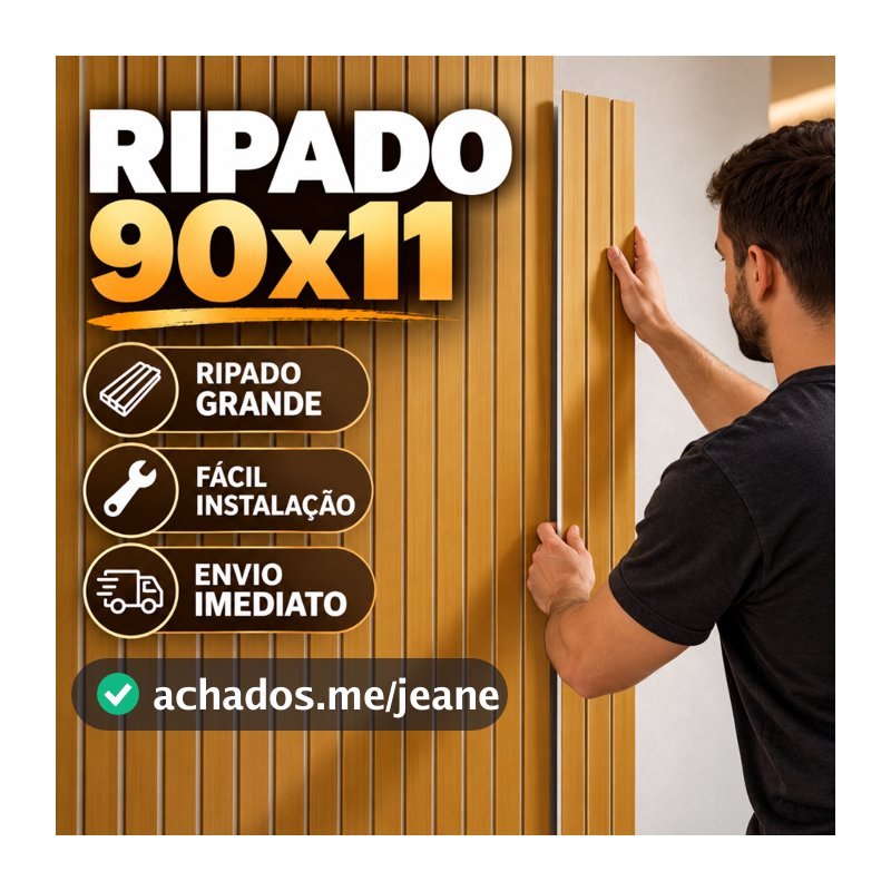 Kit Ripado Grande 90x11 Placas Decorativas Para Parede Painel Ripado MDF