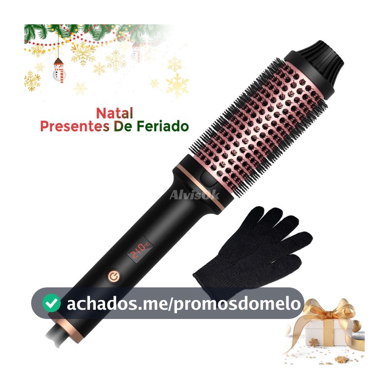 Escova de cabelo elétrica 3 in 1 Escova Térmica modeladora Volumizante Escova Alisadora Bivolt