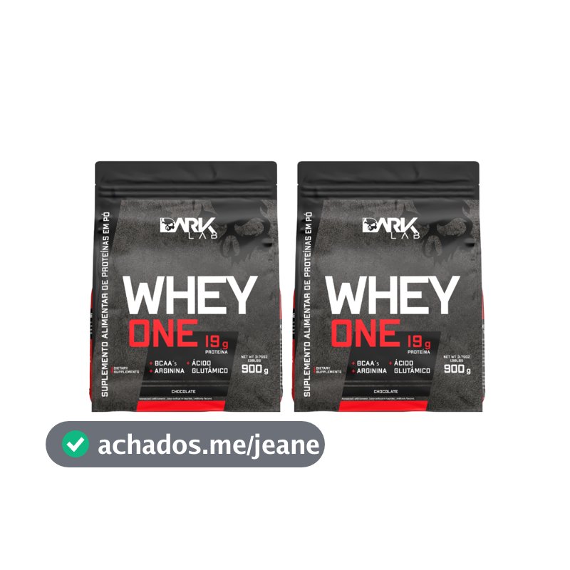 Kit 2x Whey Protein One Refil 900g Dark Lab - Proteina com BCAA, Glutamina, Arginina