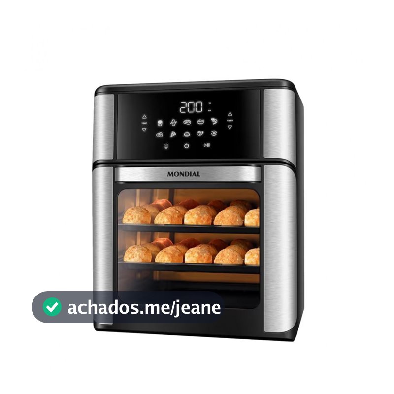 Fritadeira Elétrica Sem Óleo Air Fryer Oven 2 em 1 Mondial AFON-12L-BI 12L Digital