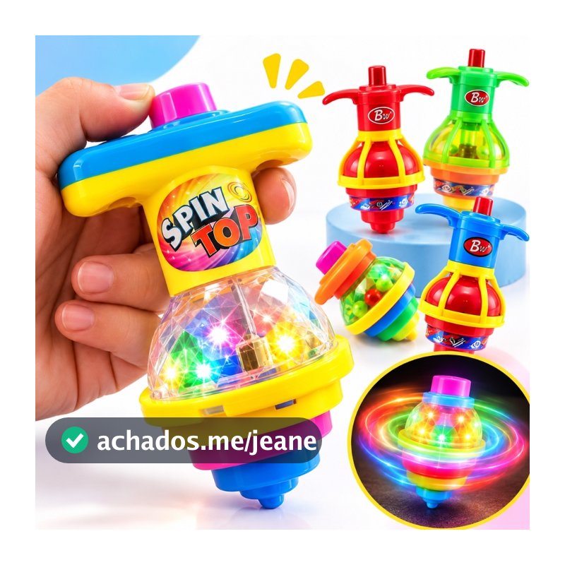 Kit 30 Pião Com Lancador Luz Led Lembrancinha Festa Infantil Brincadeira Criança Pronta Entrega