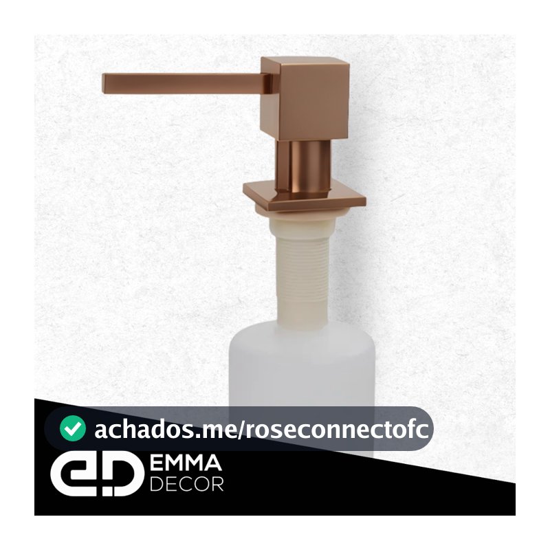 Dispenser Embutir Quadrado Pia/Cozinha 500ML Rosé Gold