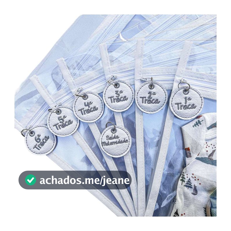 Kit 6 Saquinho Saco Maternidade Plástico Bordado COM TAG Organizador Mala Viagem Impermeável