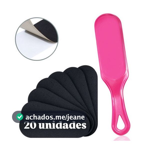 Kit 20 Lixas Pés Refil Descartável + 1 Base Suporte Anatômica Pedicure