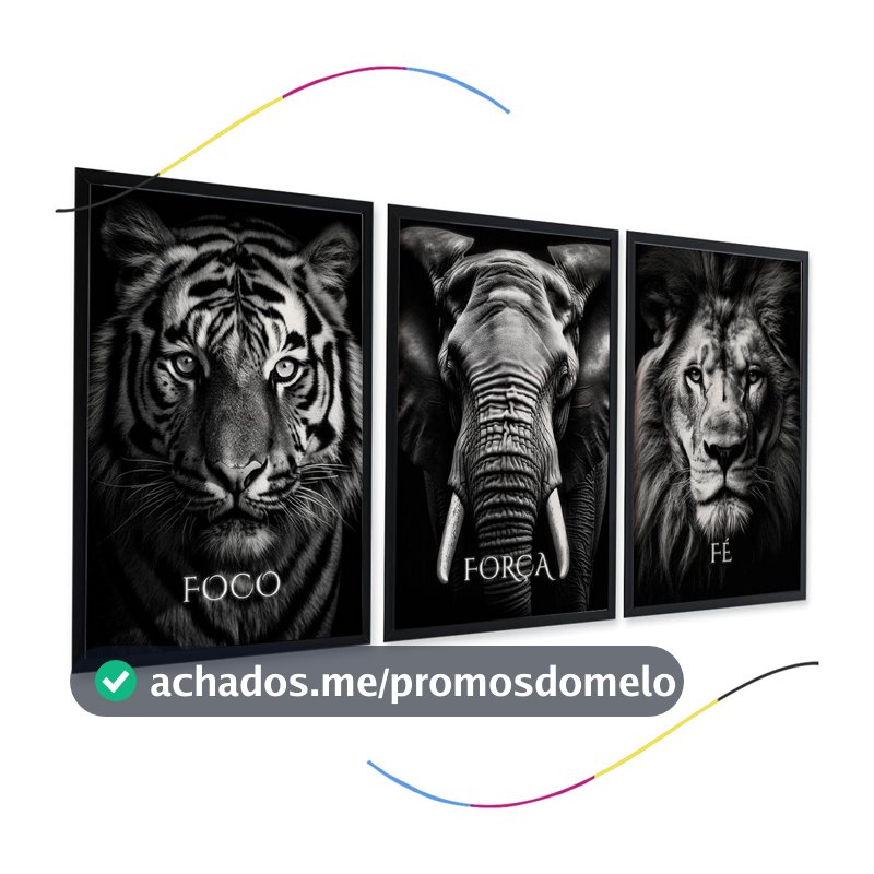 Quadro motivacional com leao para decoracao de parede do quarto, sala, escritório