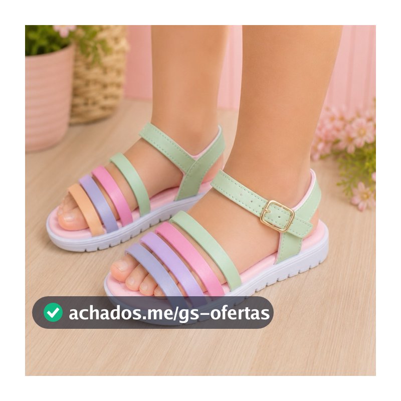 REF: 0038 Sandália Infantil De Tira Coloridas
