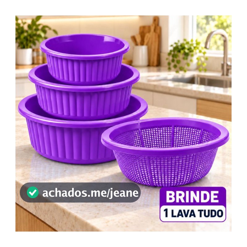 Kit Peças cozinha + lava tudo Plásticas P M G + Lava Tudo Escorredor Multiuso Resistente BPA Free cozinha utensílios
