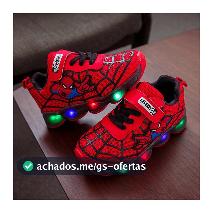 Tênis infantil Homem-Aranha Calçados infantis LED Meninos Meninas  bebê sapato infantil Leve e macio