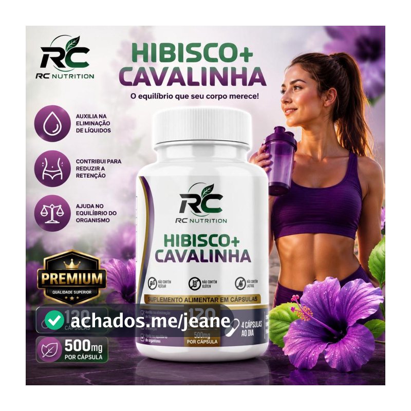 HIBISCO COM CAVALINHA - RC NUTRITION - 120 CAPS - PREMIUM