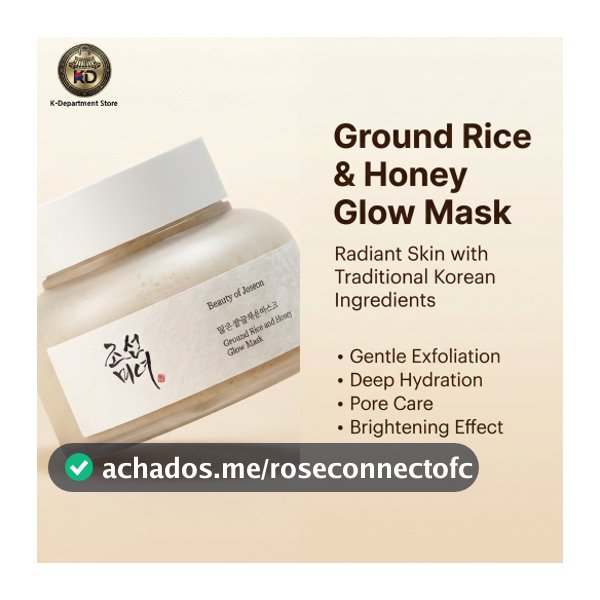 Máscara Beauty of Joseon Arroz Moído E Mel Glow 150ml | De Lavagem Iluminadora Para Cuidados Com Os Poros