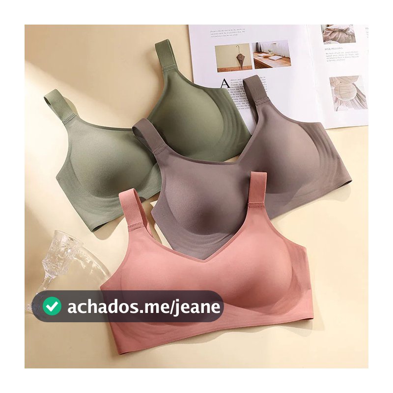 Bonito sutiã push-up para mulheres de tamanho grande, sem costura, sem fio, sutiã fino esportivo ajustável
