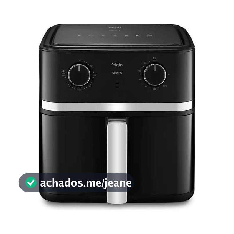 Air fryer Fritaderia Elétrica 8L Grelha Removível Gran Fry Elgin Preto