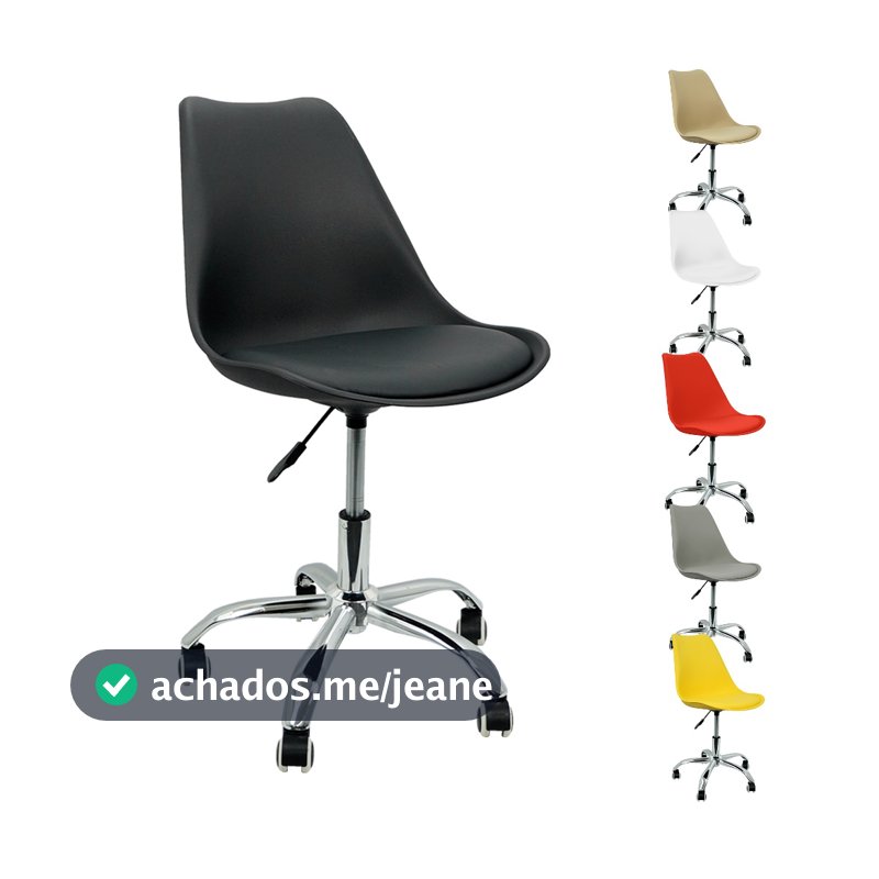 Cadeira Leda Office Luisa Saarinen Estofada Base Giratória Cromada