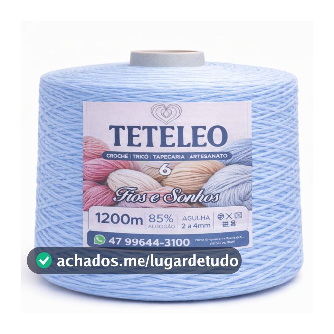 Barbante Antialergico Sem Poeira 1200 Metros Para Crochê Teteleo  Fio Número 6 Colorido N.º 6  Tricô