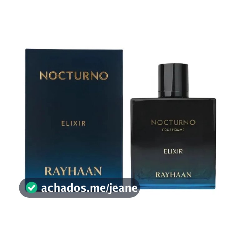 Perfume Rayhaan Nocturno Elixir Masculino EDP 100ml Original Importado