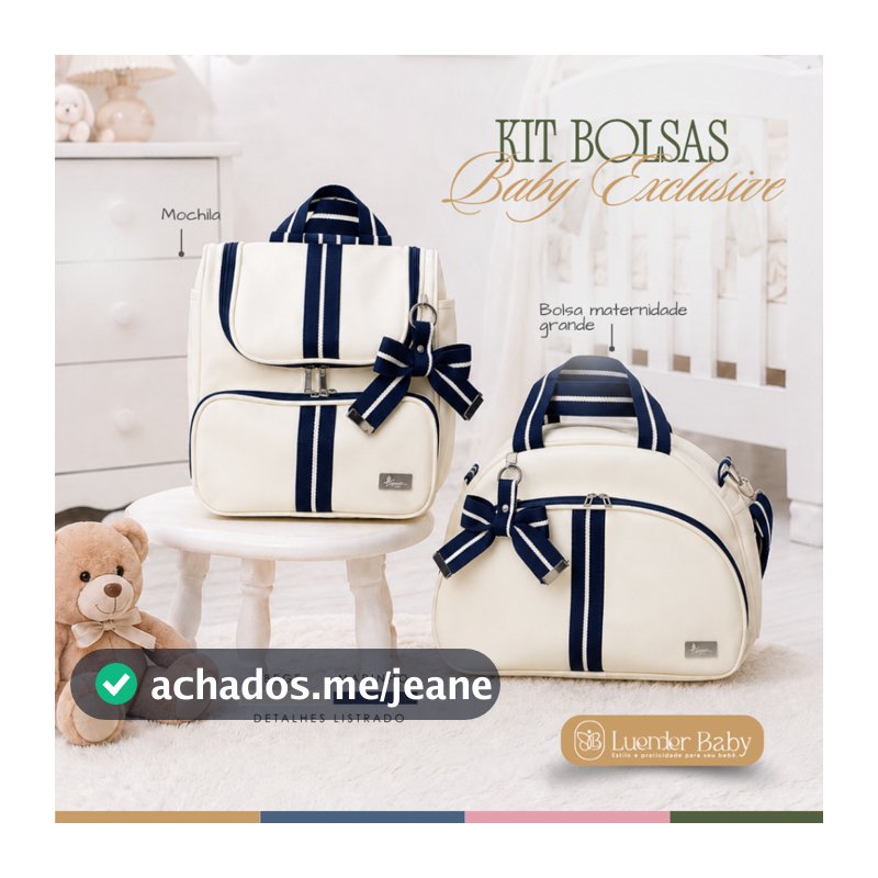 Bolsa Maternidade Kit de Luxo Mala 2 Peças Completo Enxoval Luender Baby Exclusive