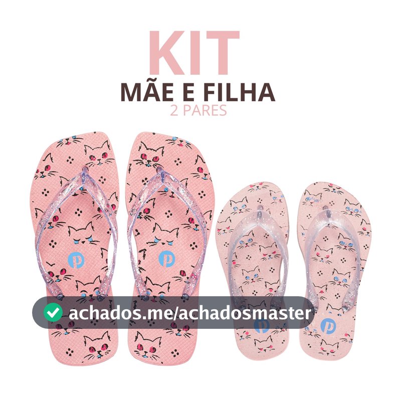 Kt Chinelo Mãe e Filha Feminino Menina Infantil Flexível Antiderrapante