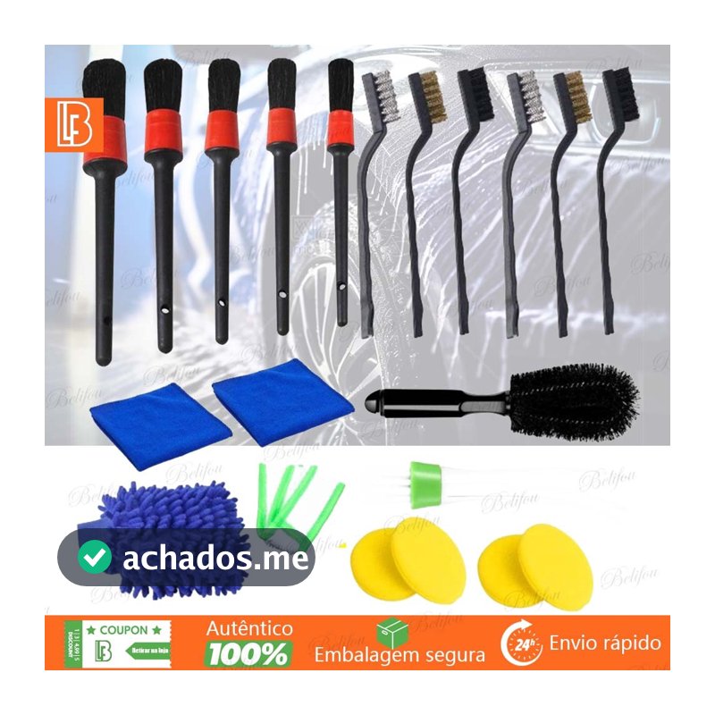 20 PCS Kit de Escovas de Limpeza de Carro Luvas de Lavagem de Carro