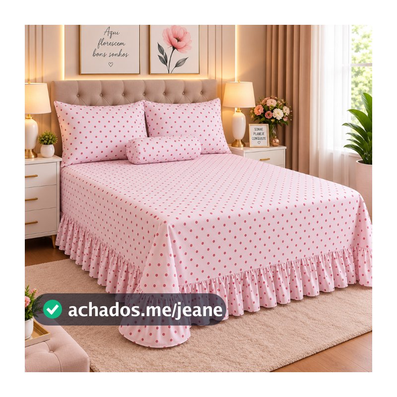 Kit Colcha Cama Cobre Leito Casal Queen C/Babado 3 Peças Estampada 400 fios Luxo