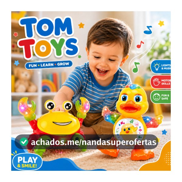 Caranguejo Fujão, Patinho Dançante Brinquedo Infantil Com Luz Som e Movimento