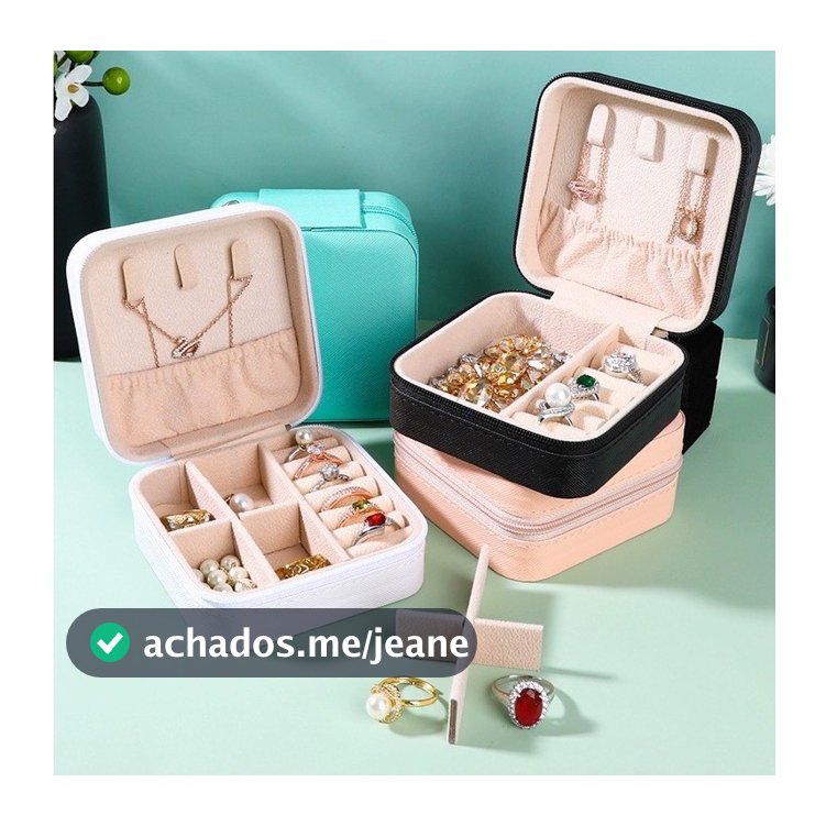 KIT 12 pcs Porta Jóias Portátil Caixinha Bolsa de Armazenamento Colar Brincos Anéis