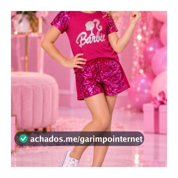 Conjunto Infantil Feminino Barbie Stitch Minnie Verão Menina Roupa Infantil 2 ao 12