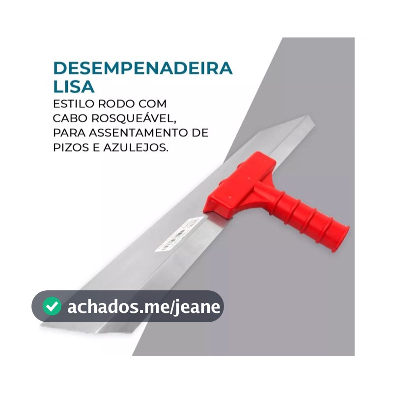 Desempenadeira Rodo Lisa de Aço Com Suporte Universal Fixo 48x12cm