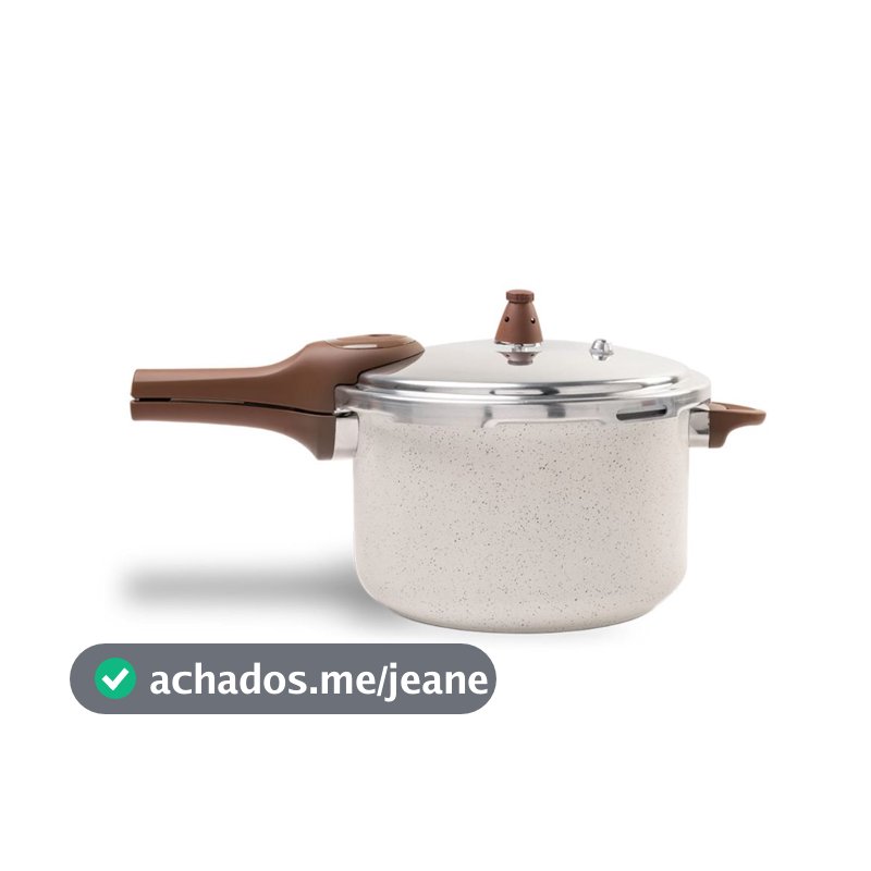 Panela de Pressão 6.8l Brinox Ceramic Life Pressure com Fundo de Indução 24 cm Vanilla