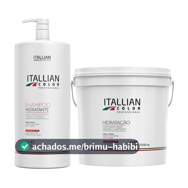 KIT SHAMPOO DE 2,5 LTS E HIDRATAÇÃO 2 KG ITALLIAN COLOR