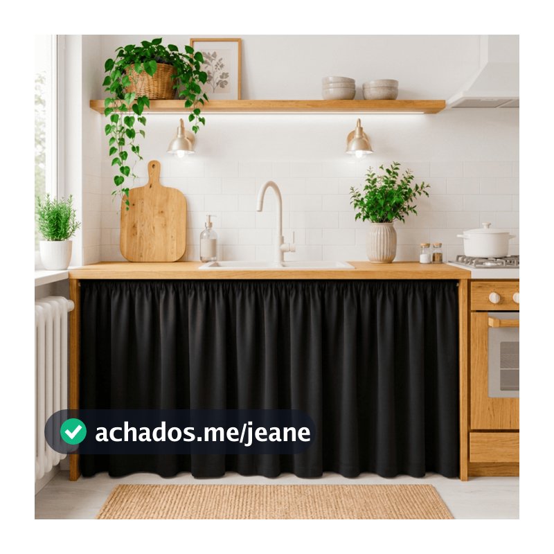 Cortina de Pia Cozinha Balcão 138x80 Diversas Cores 100% PVC Antimofo Resistente a Umidade