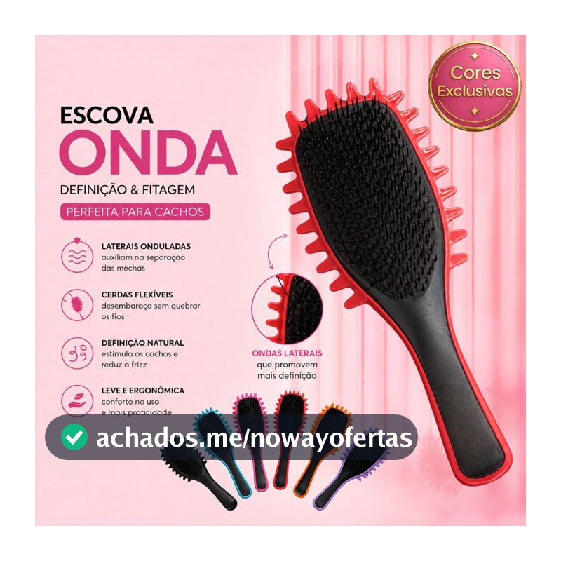 Escova Onda Finalizadora Beauty Flash Definição de Cachos e Finalização para Cabelo Cacheado Crespo