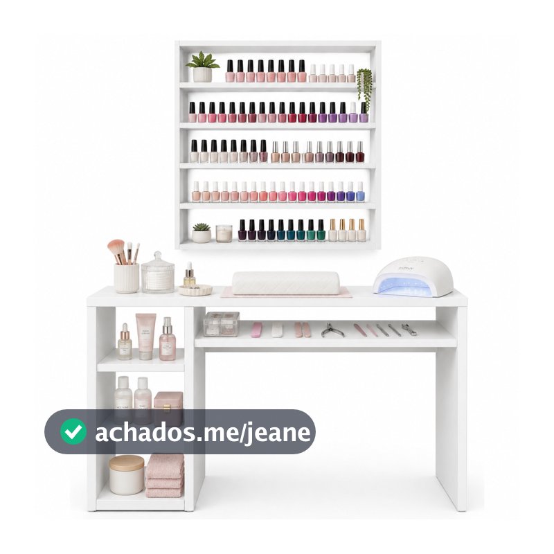 Kit Mesa Manicure + Porta Esmaltes Ate 200 Unidades