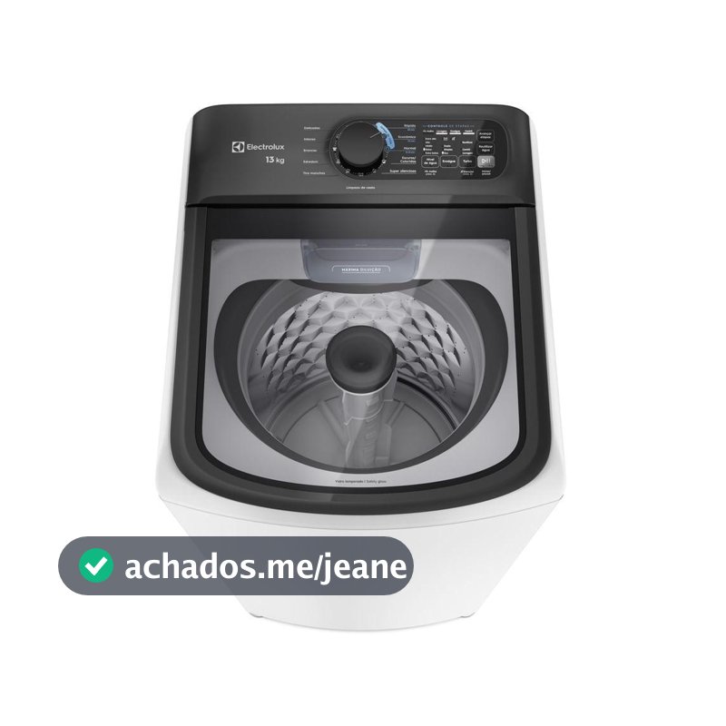 Máquina de Lavar Electrolux Efficient 13kg Branca Compacta, Econômica e Pré-diluição (LET13)